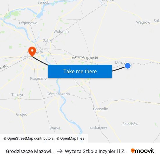 Grodziszcze Mazowieckie to Wyższa Szkoła Inżynierii i Zdrowia map