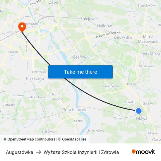 Augustówka to Wyższa Szkoła Inżynierii i Zdrowia map