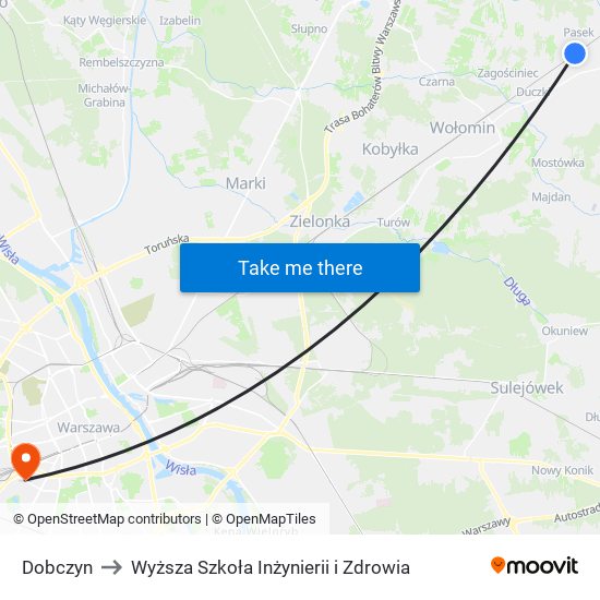 Dobczyn to Wyższa Szkoła Inżynierii i Zdrowia map