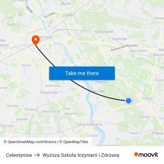 Celestynów to Wyższa Szkoła Inżynierii i Zdrowia map