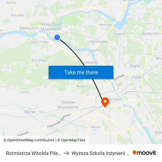 Rotmistrza Witolda Pileckiego II to Wyższa Szkoła Inżynierii i Zdrowia map