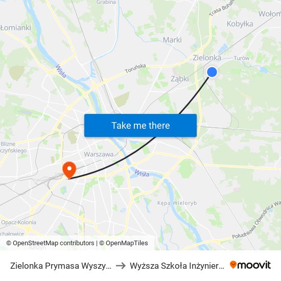 Zielonka Prymasa Wyszyńskiego to Wyższa Szkoła Inżynierii i Zdrowia map