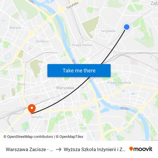 Warszawa Zacisze - Wilno to Wyższa Szkoła Inżynierii i Zdrowia map