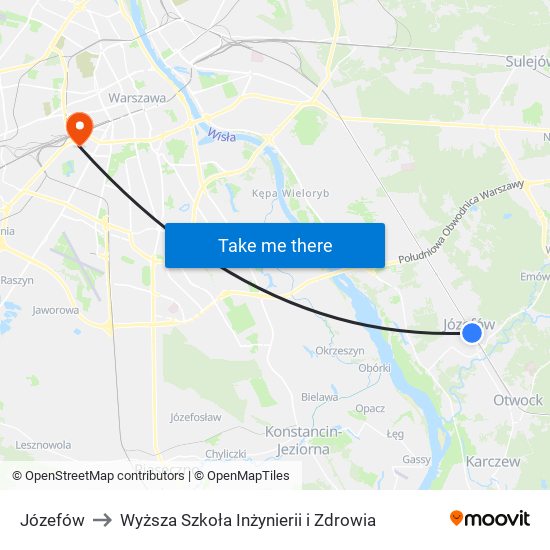 Józefów to Wyższa Szkoła Inżynierii i Zdrowia map