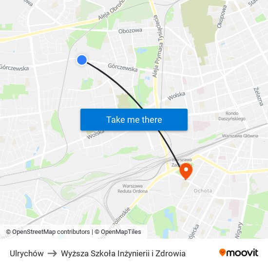 Ulrychów to Wyższa Szkoła Inżynierii i Zdrowia map