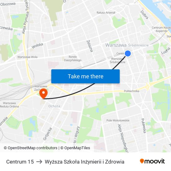 Centrum 15 to Wyższa Szkoła Inżynierii i Zdrowia map