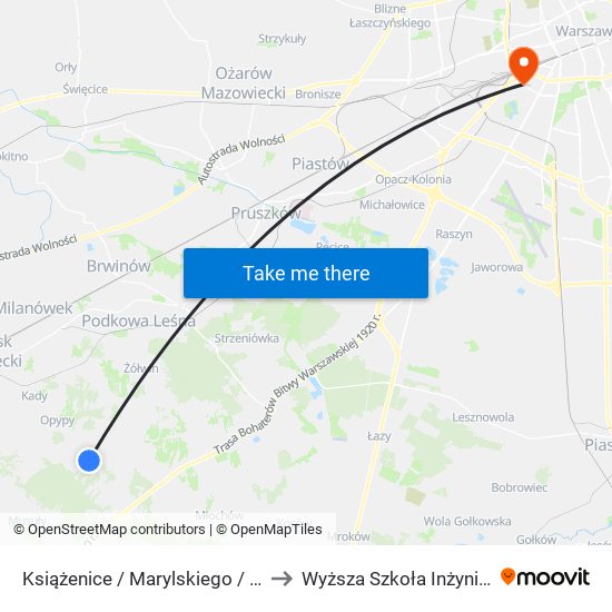 Książenice / Marylskiego / Agri-Rol 01 (Nż) to Wyższa Szkoła Inżynierii i Zdrowia map