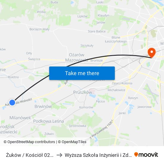 Żuków / Kościół 02 (Nż) to Wyższa Szkoła Inżynierii i Zdrowia map