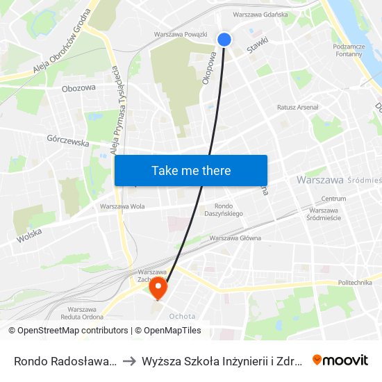 Rondo Radosława 06 to Wyższa Szkoła Inżynierii i Zdrowia map