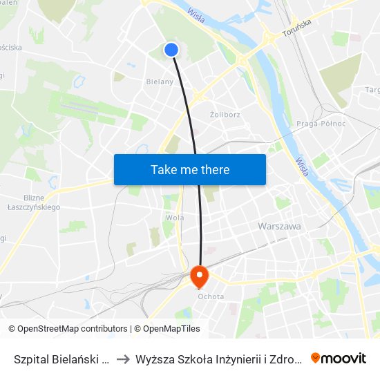 Szpital Bielański 03 to Wyższa Szkoła Inżynierii i Zdrowia map