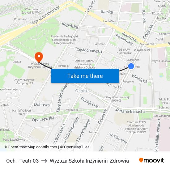 Och - Teatr 03 to Wyższa Szkoła Inżynierii i Zdrowia map