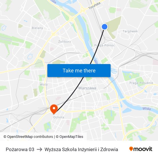 Pożarowa 03 to Wyższa Szkoła Inżynierii i Zdrowia map