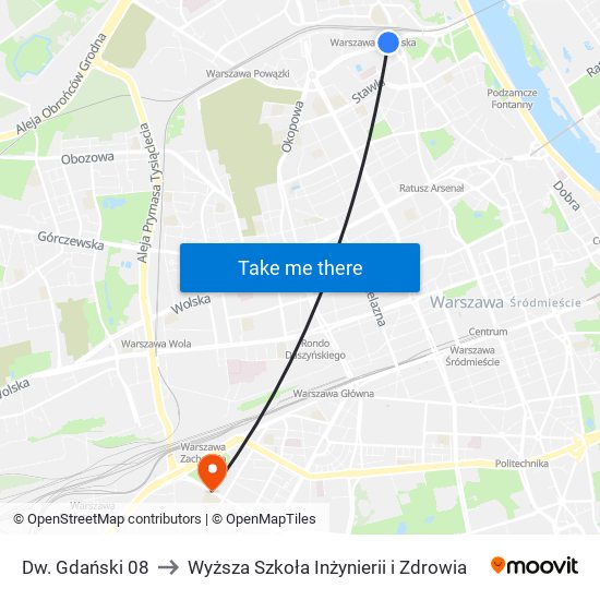 Dw. Gdański 08 to Wyższa Szkoła Inżynierii i Zdrowia map