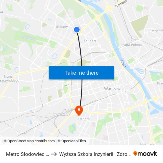 Metro Słodowiec 06 to Wyższa Szkoła Inżynierii i Zdrowia map