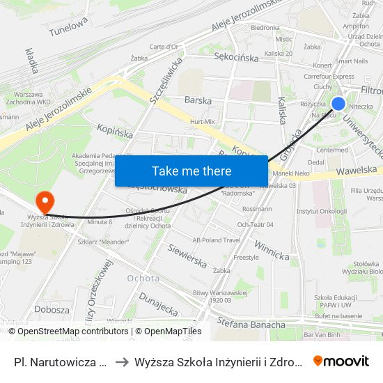 Pl. Narutowicza 09 to Wyższa Szkoła Inżynierii i Zdrowia map