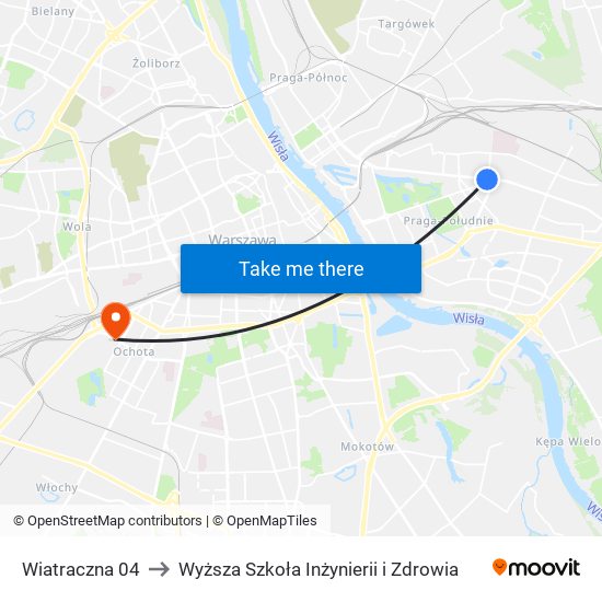 Wiatraczna 04 to Wyższa Szkoła Inżynierii i Zdrowia map