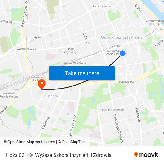 Hoża 03 to Wyższa Szkoła Inżynierii i Zdrowia map