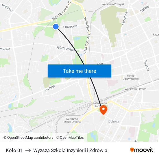 Koło to Wyższa Szkoła Inżynierii i Zdrowia map