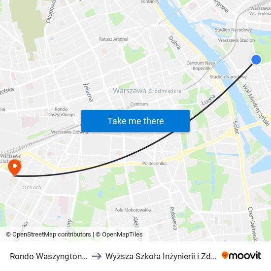 Rondo Waszyngtona 08 to Wyższa Szkoła Inżynierii i Zdrowia map