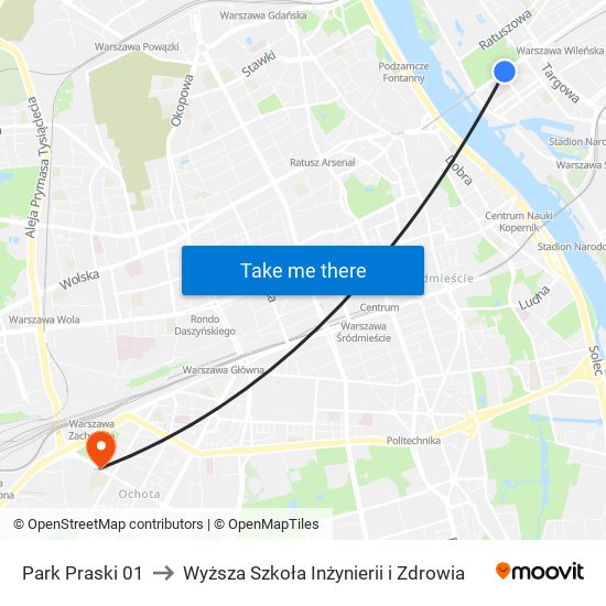 Park Praski 01 to Wyższa Szkoła Inżynierii i Zdrowia map