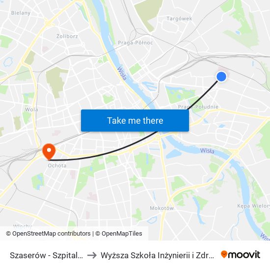 Szaserów-Szpital to Wyższa Szkoła Inżynierii i Zdrowia map