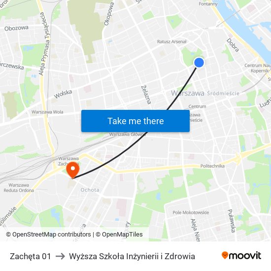 Zachęta 01 to Wyższa Szkoła Inżynierii i Zdrowia map