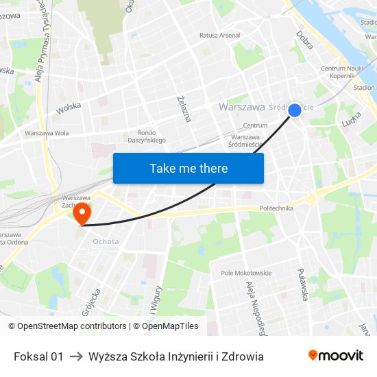 Foksal 01 to Wyższa Szkoła Inżynierii i Zdrowia map