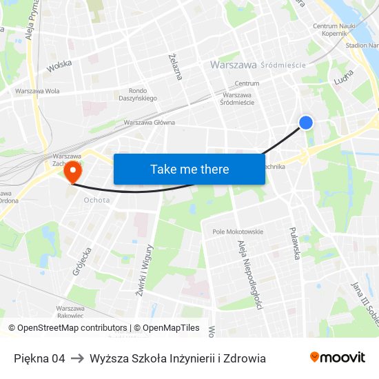 Piękna 04 to Wyższa Szkoła Inżynierii i Zdrowia map