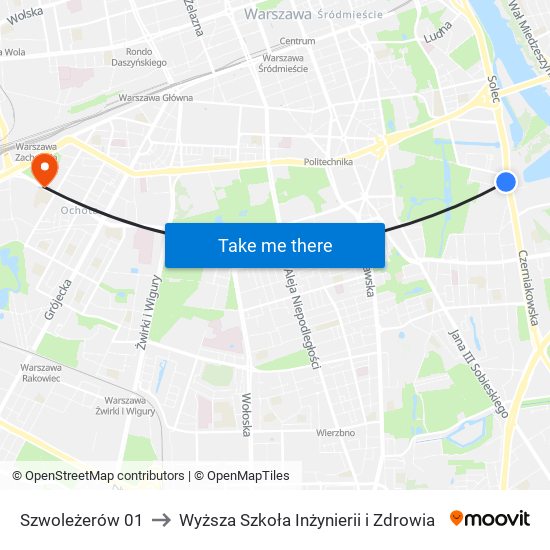 Szwoleżerów 01 to Wyższa Szkoła Inżynierii i Zdrowia map