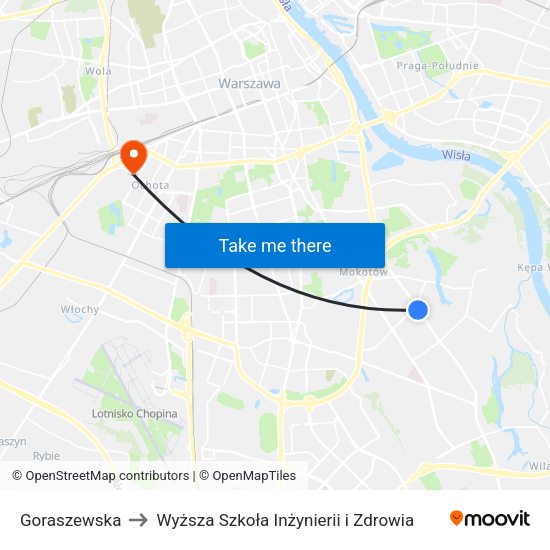 Goraszewska 01 to Wyższa Szkoła Inżynierii i Zdrowia map