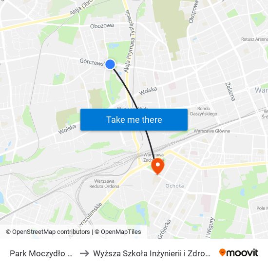 Park Moczydło 01 to Wyższa Szkoła Inżynierii i Zdrowia map