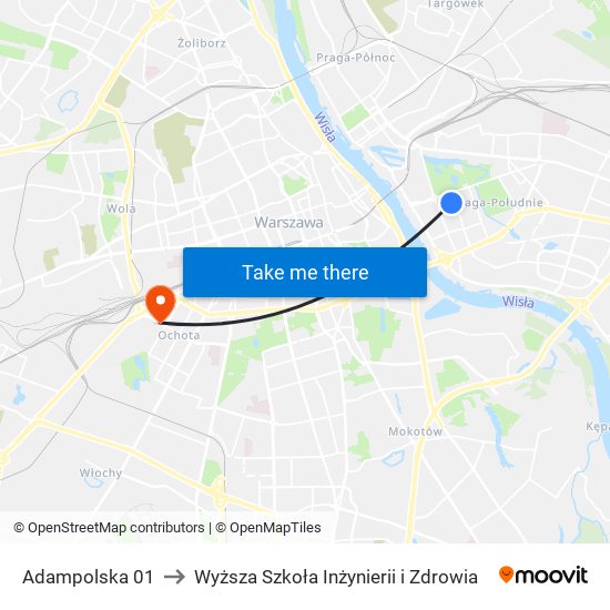 Adampolska 01 to Wyższa Szkoła Inżynierii i Zdrowia map