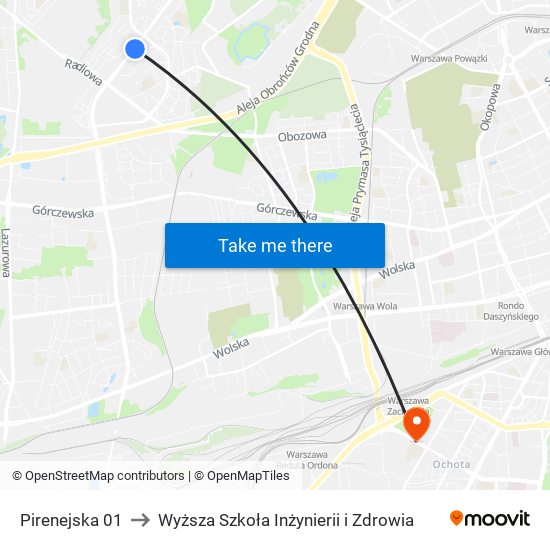 Pirenejska to Wyższa Szkoła Inżynierii i Zdrowia map