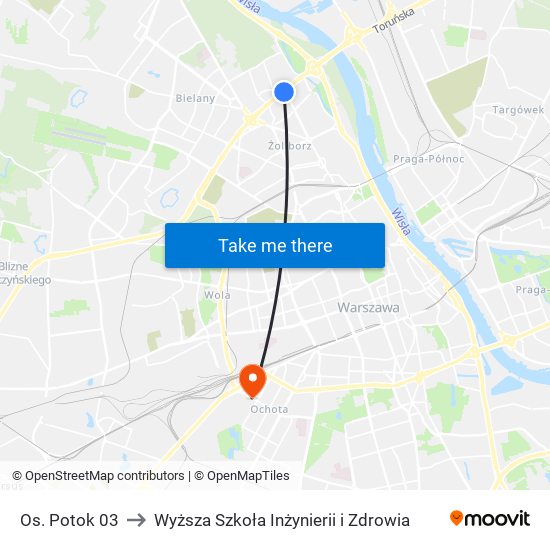 Os. Potok 03 to Wyższa Szkoła Inżynierii i Zdrowia map