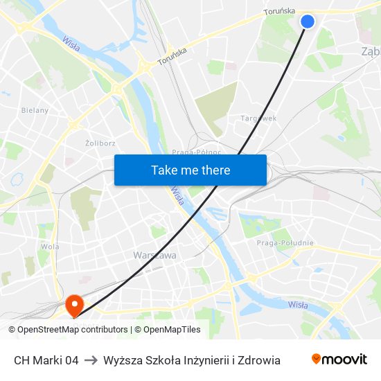 CH Marki to Wyższa Szkoła Inżynierii i Zdrowia map