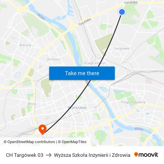 CH Targówek 03 to Wyższa Szkoła Inżynierii i Zdrowia map