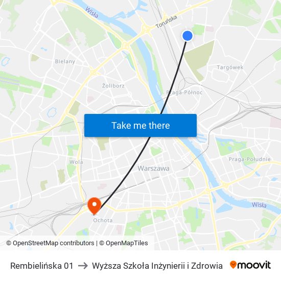 Rembielińska 01 to Wyższa Szkoła Inżynierii i Zdrowia map