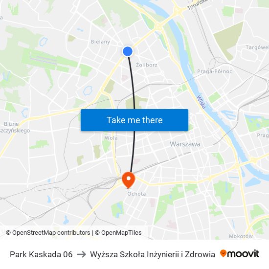 Park Kaskada 06 to Wyższa Szkoła Inżynierii i Zdrowia map