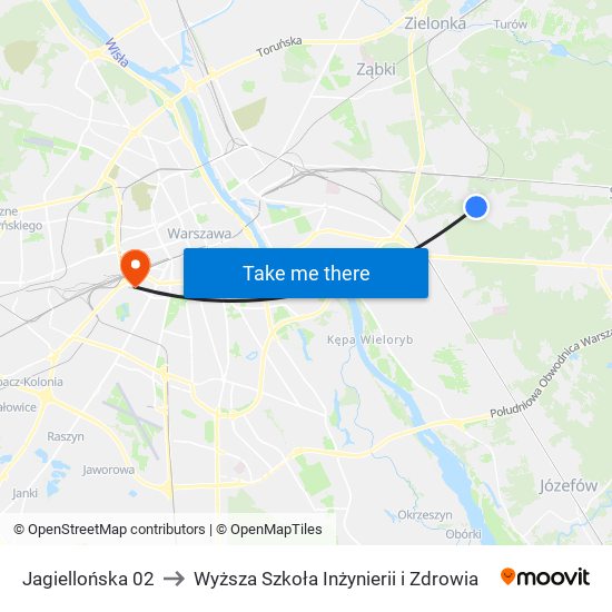 Jagiellońska to Wyższa Szkoła Inżynierii i Zdrowia map