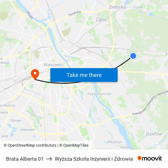 Brata Alberta 01 to Wyższa Szkoła Inżynierii i Zdrowia map