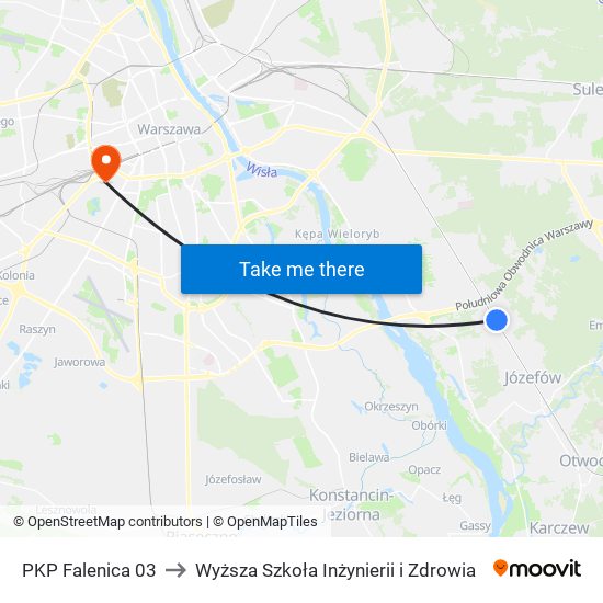 PKP Falenica 03 to Wyższa Szkoła Inżynierii i Zdrowia map