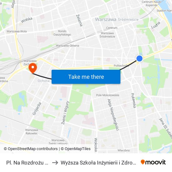 Pl. Na Rozdrożu 02 to Wyższa Szkoła Inżynierii i Zdrowia map