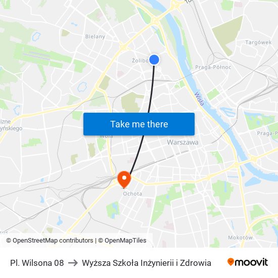 Pl. Wilsona to Wyższa Szkoła Inżynierii i Zdrowia map