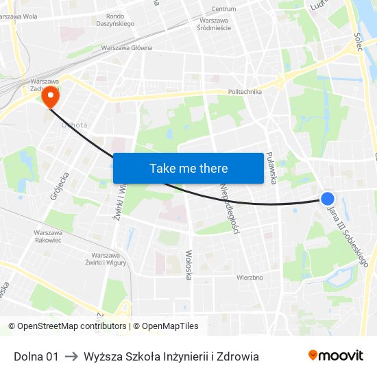 Dolna 01 to Wyższa Szkoła Inżynierii i Zdrowia map