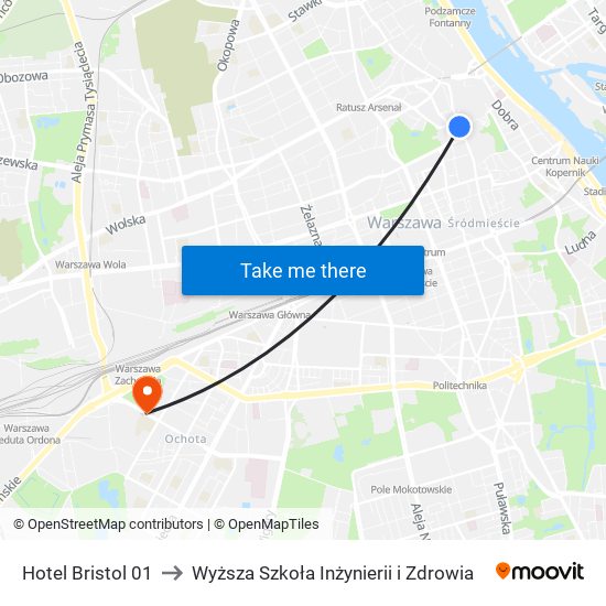 Hotel Bristol to Wyższa Szkoła Inżynierii i Zdrowia map