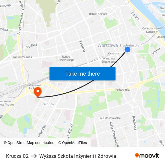 Krucza to Wyższa Szkoła Inżynierii i Zdrowia map