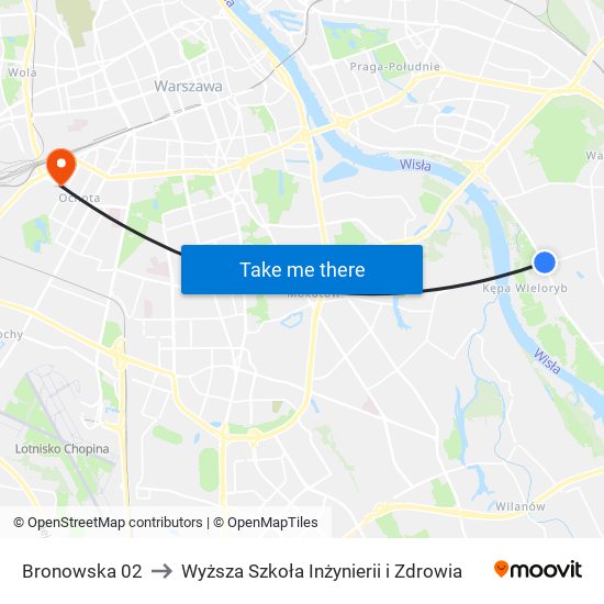 Bronowska 02 to Wyższa Szkoła Inżynierii i Zdrowia map