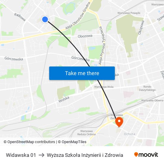 Widawska 01 to Wyższa Szkoła Inżynierii i Zdrowia map