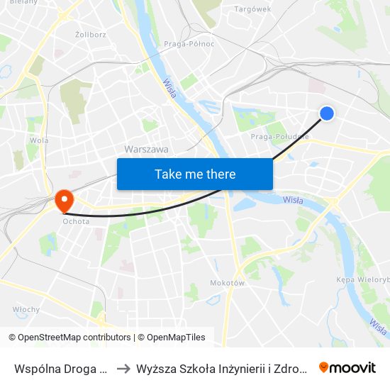 Wspólna Droga 01 to Wyższa Szkoła Inżynierii i Zdrowia map