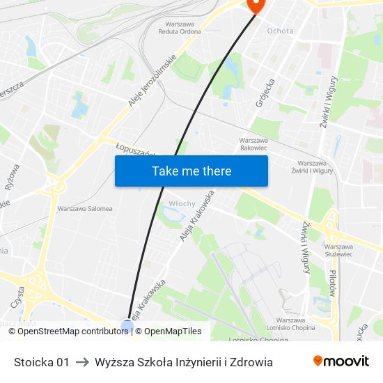 Stoicka 01 to Wyższa Szkoła Inżynierii i Zdrowia map